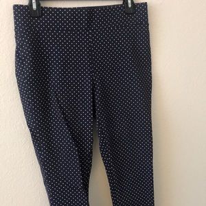 LOFT Blue Polka Dot Petite Pants